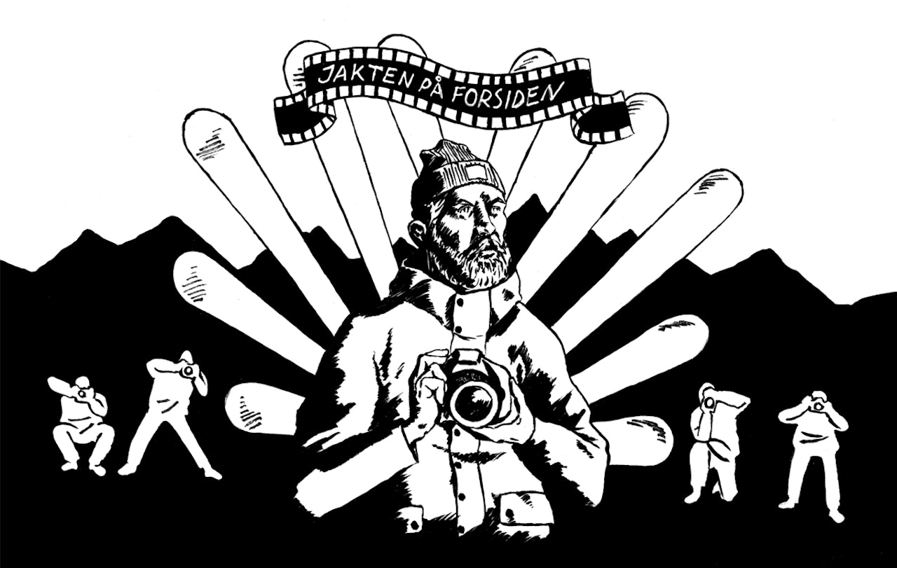 ER DET NOEN FOTOGRAFER HER?: Du skal ikke bare bli skifotograf, da? Stikke til fjells og fortelle de virkelig gode historiene? Illustrasjon: Didrik Magnus-Andresen ER DET NOEN FOTOGRAFER HER?: Du skal ikke bare bli skifotograf, da? Stikke til fjells og fortelle de virkelig gode historiene? Illustrasjon: Didrik Magnus-Andresen