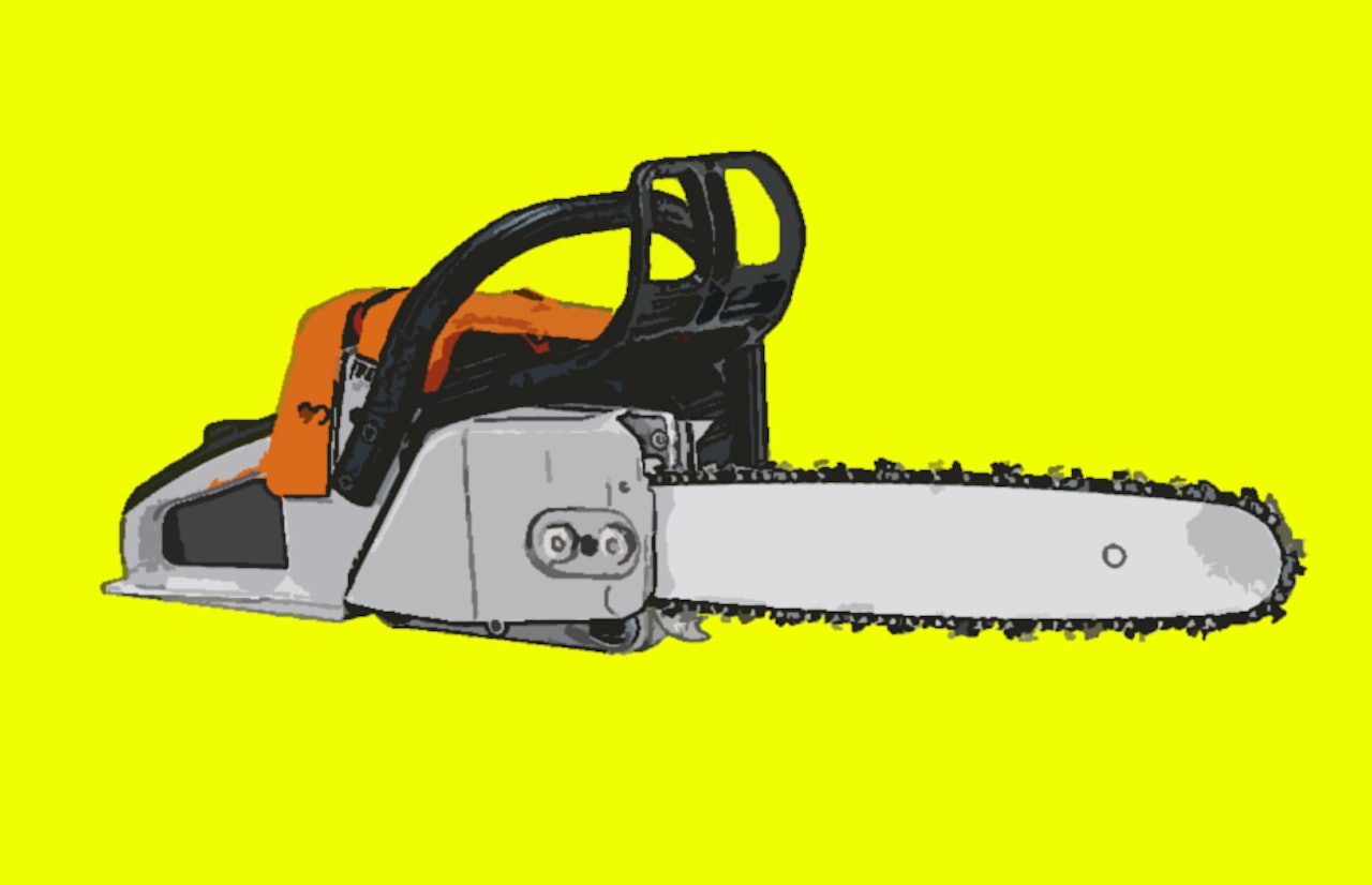 ÅPENBARINGEN: Med en motorsag og litt trass kan du lett åpne opp for noen nye frikjøringslinjer til vinteren. Illustrasjon: Hans Petter Hval ÅPENBARINGEN: Med en motorsag og litt trass kan du lett åpne opp for noen nye frikjøringslinjer til vinteren. Illustrasjon: Hans Petter Hval