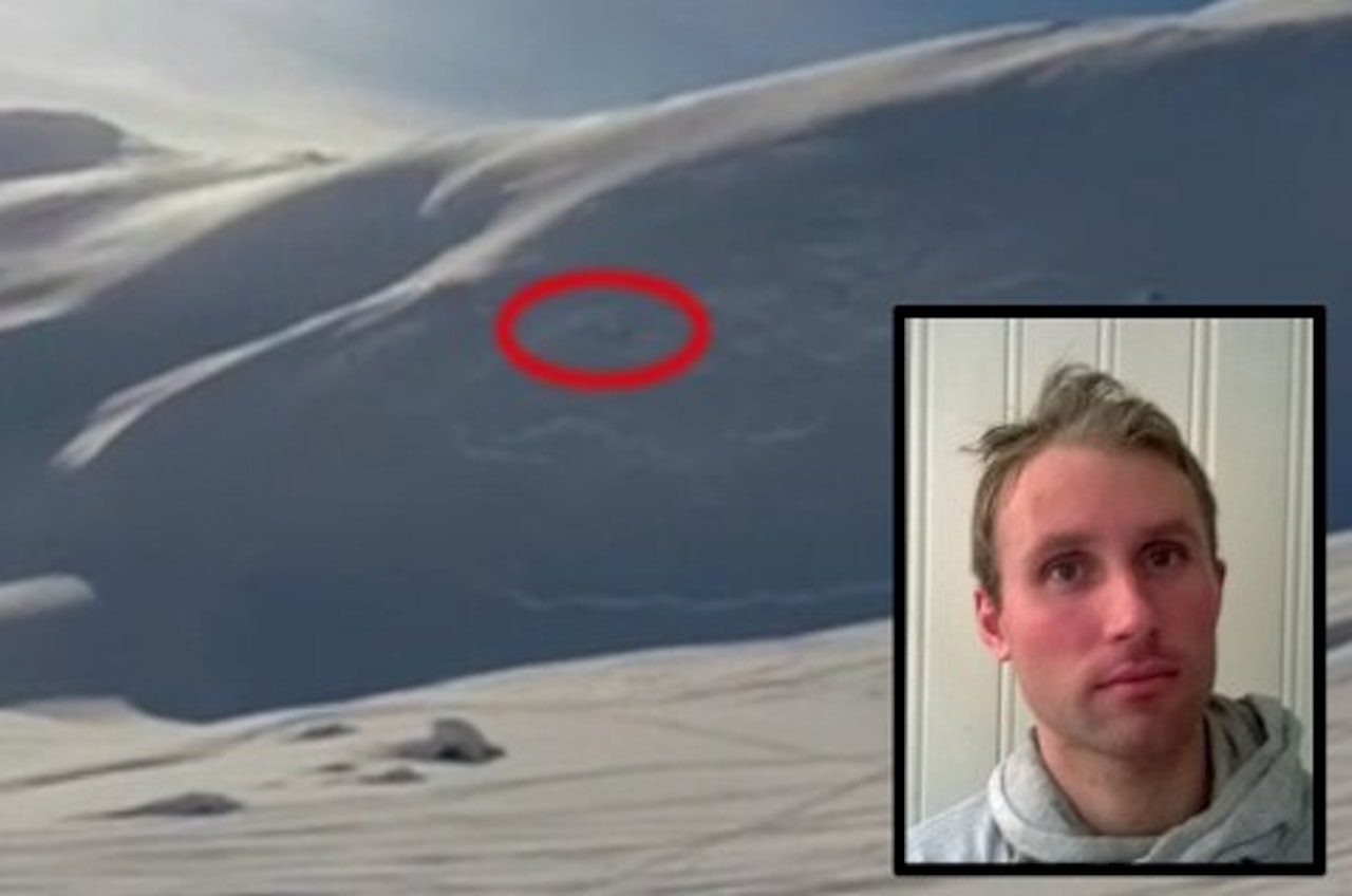 Stig André Haug (34) fra Brøstabotn hadde et hjelmkamera på og fanget hele snøskredet i Riksgrensen på film. Foto: Privat