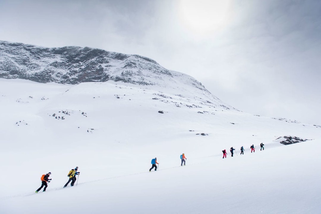 FESTIVAL: High Camp er verdens største toppturfestival, og samler vanligvis flere hundre deltakere. Nå blir det derimot i en nedskalert versjon. Foto: Martin I. Dalen High Camp Turtagrø