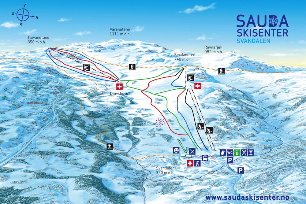 Sauda skisenter svandalen sauda alpinsenter haugesund røldal stavanger alpint snowboard fri flyt guide snowboard ski freeride