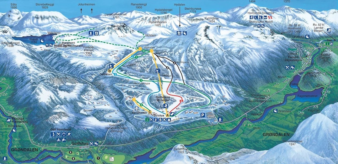Solheisen skisenter grøndalen hemsedal skistar harahorn Tuv alpint snowboard fri flyt guide snowboard ski freeride