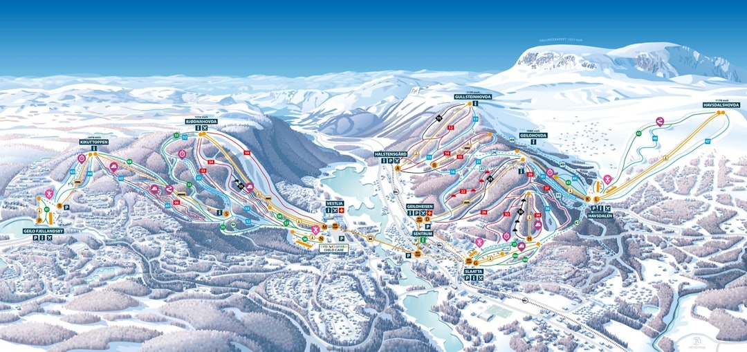 Geilo dekker et temmelig stort areal med en ganske beskjeden høydeforskjell. geilo geilolia havsdalen vestlia frikjøring geilo guide familie randonee topptur