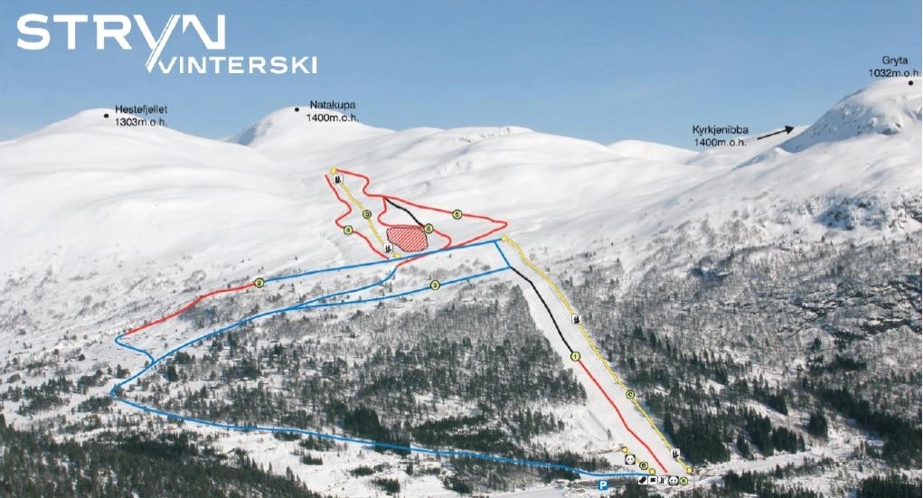 Med nesten 700 høydemeter å by på er Stryn vinterski tre ganger så høyt som sommerskisenteret. stryn vinterski alpint snowboard fri flyt guide snowboard ski freeride