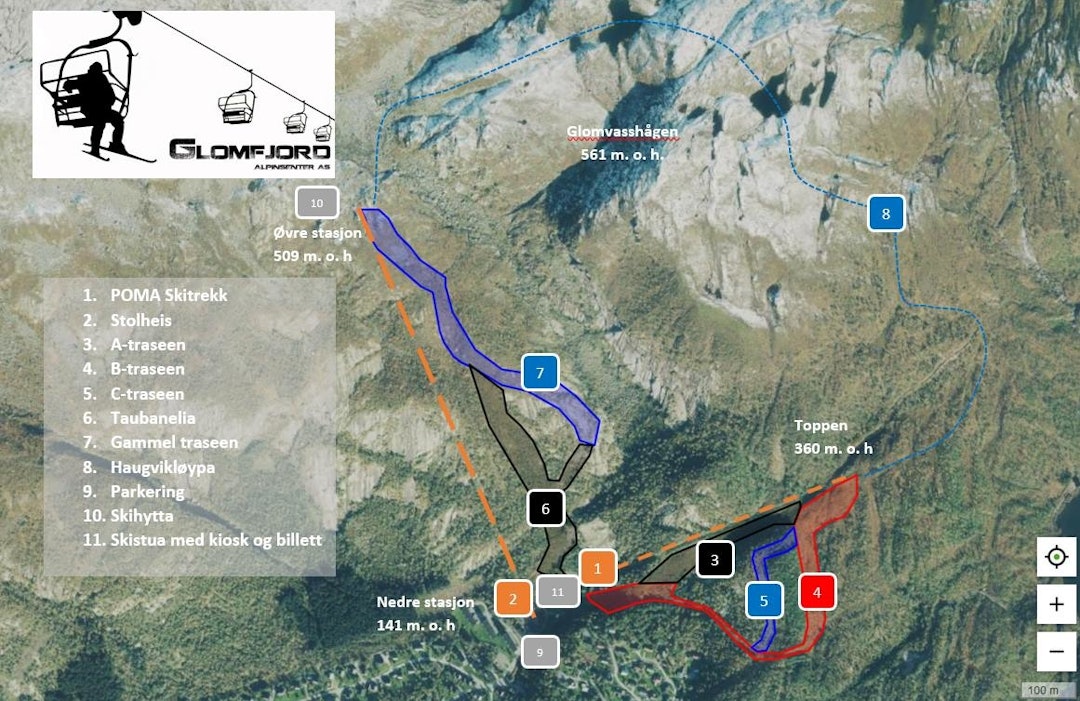 Glomfjord har en ovenfra-og-ned-holdning til utformingen av løypekart. Glomfjord alpinsenter meløy glåmfjord mo i rana helgeland skisenter løypekart alpint snowboard fri flyt guide snowboard ski freeride