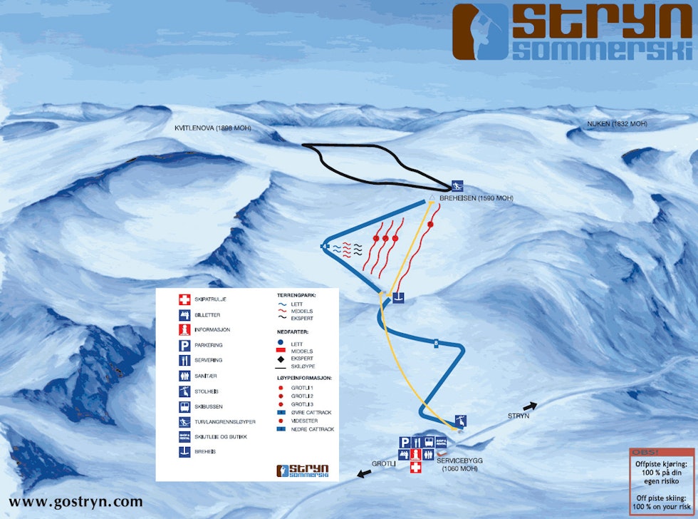 stryn sommerski alpint snowboard ski sommerskisenter strynefjellet