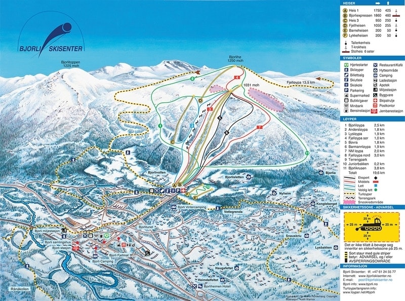 løypekart bjorli skisenter guide fri flyt