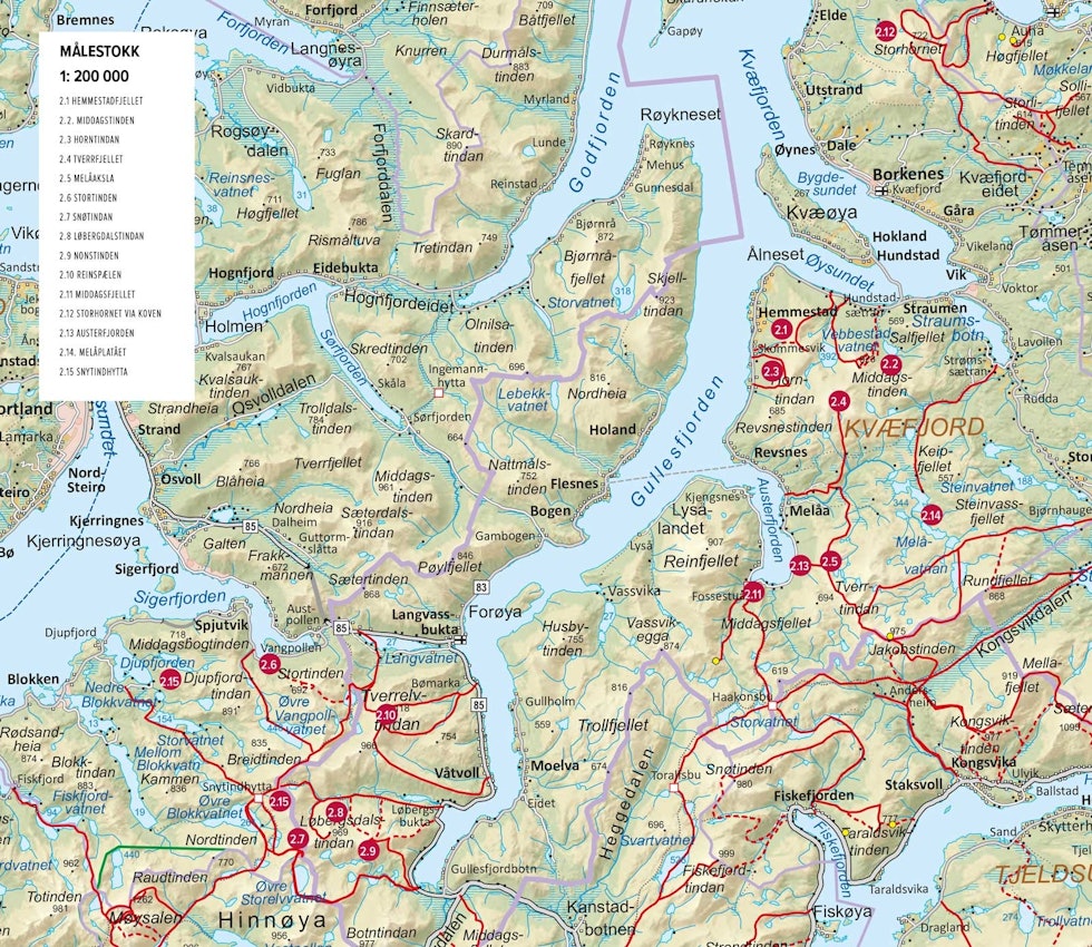 Kvæfjord-Sortland-Oversiktskart