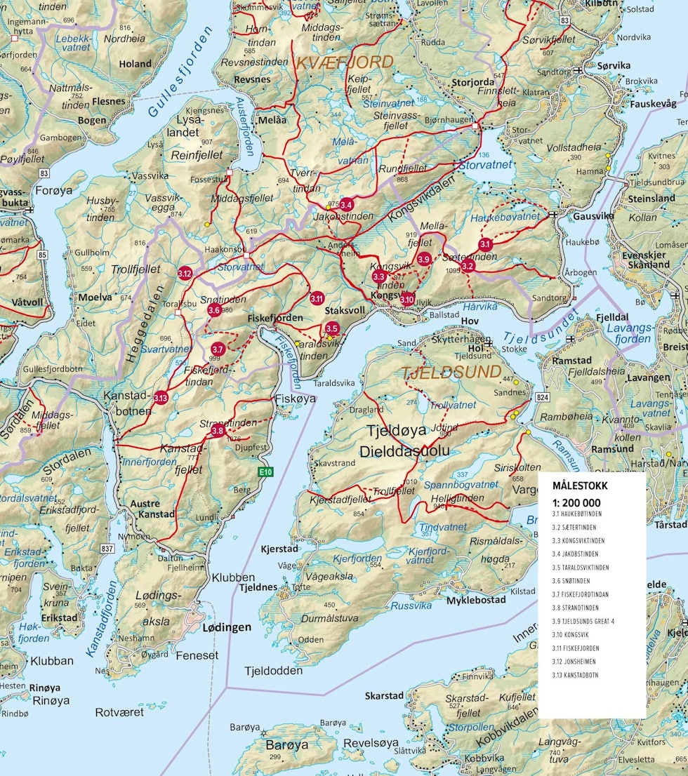 Tjeldsund-oversiktskart