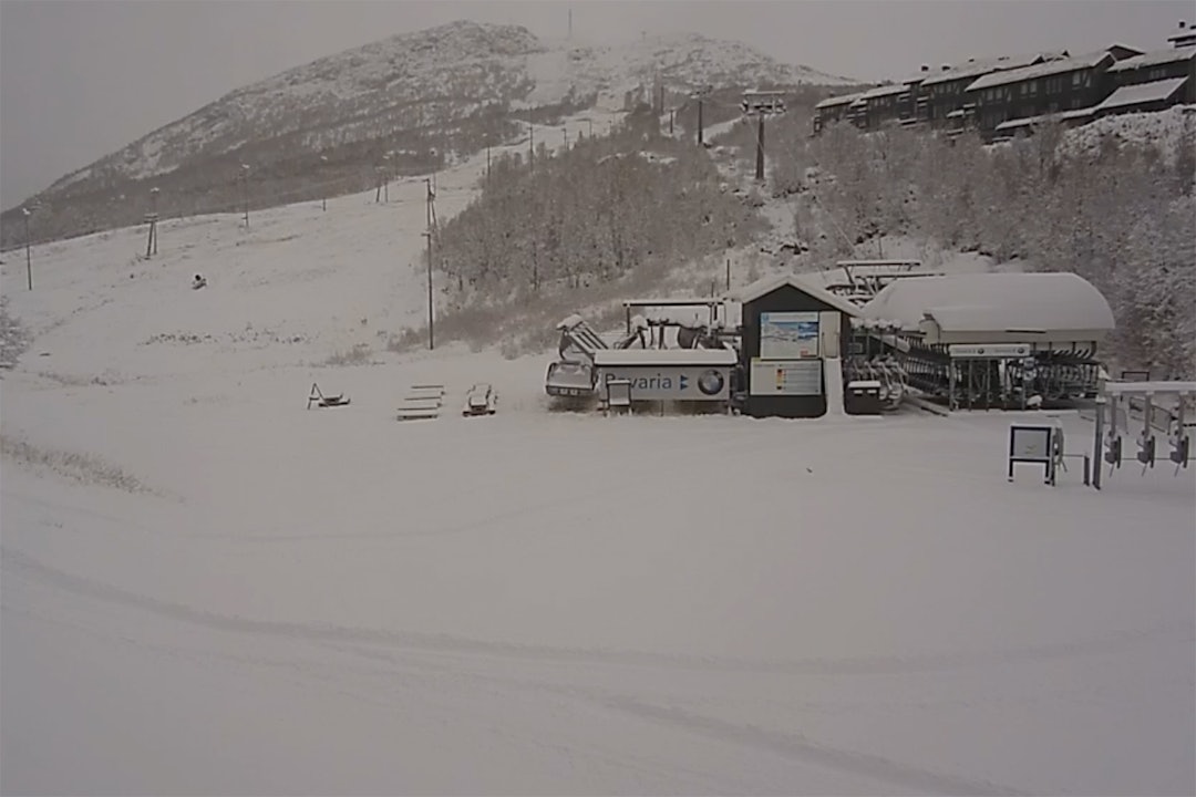 HOVDEN: Slik så Hovden alpinsenter ut tirsdag morgen. Foto: Hovden Hovden alpinsenter