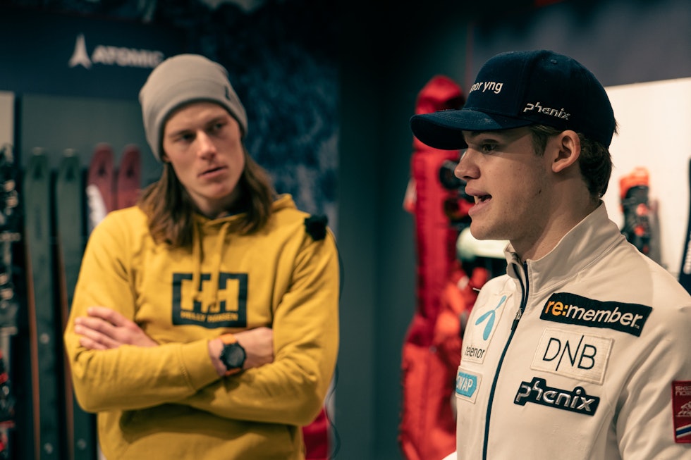 ØYSTEIN AOG LUCAS: På tross av sin unge alder har landslagsalpinist Lucas Braathen (21) en ekstrem forståelse for skiteknikk. Det fikk frikjører Øystein Aasheim høste god kunnskap fra. Bilde: Christian Nerdrum Tross sin unge alder har landslagsalpinist Lucas Braathen en ekstrem forståelse for skiteknikk. Det fikk frikjører Øystein Aasheim høste god kunnskap fra. Bilde: Christian Nerdrum