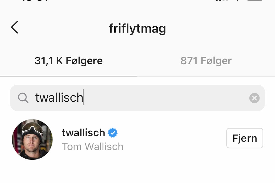 BILDEBEVIS: Bevis på Tom Wallisch/Fri Flyts instagram - i tilfelle du ikke tror på oss. Foto: Skjermdump Tom Wallisch