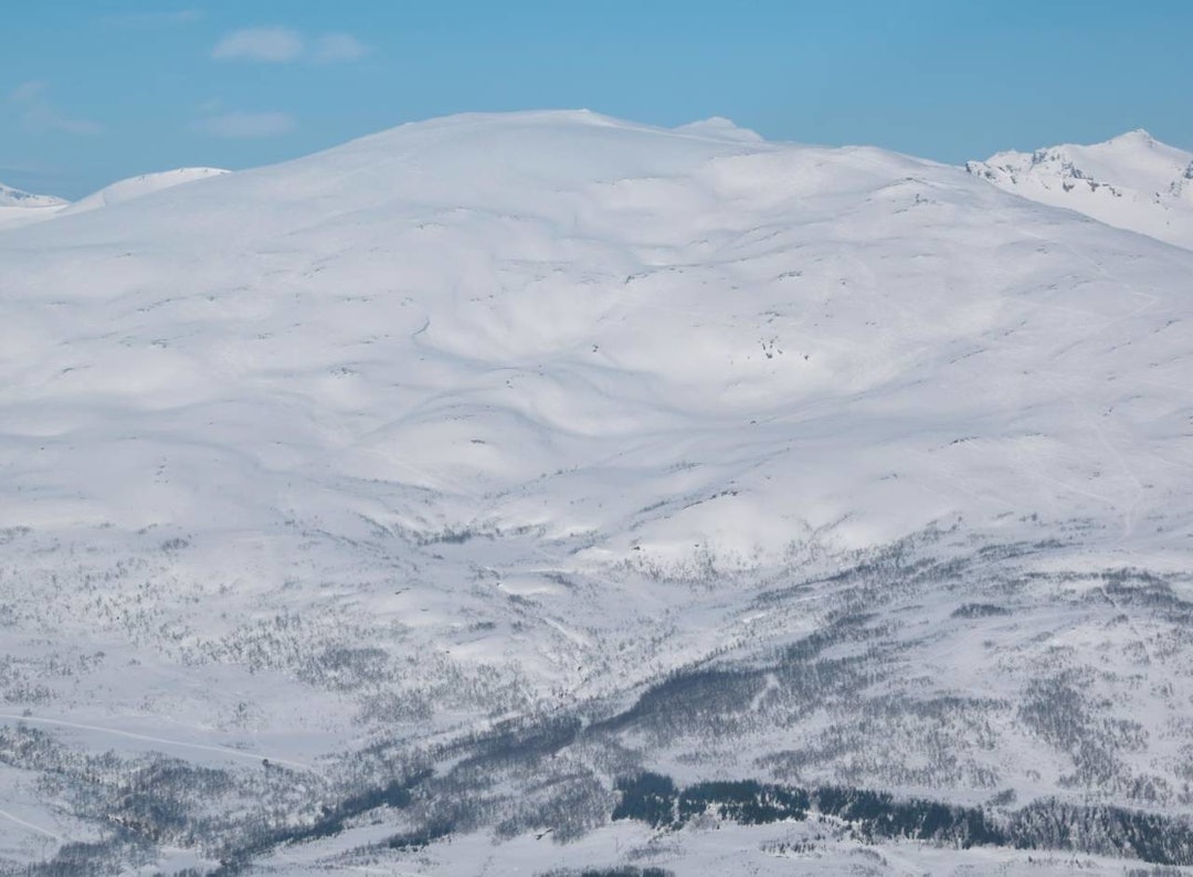 SKISENTER: Det er i dette området de vil bygge skisenter i Troms. Foto: Trygge Toppturer Lille Blåmann