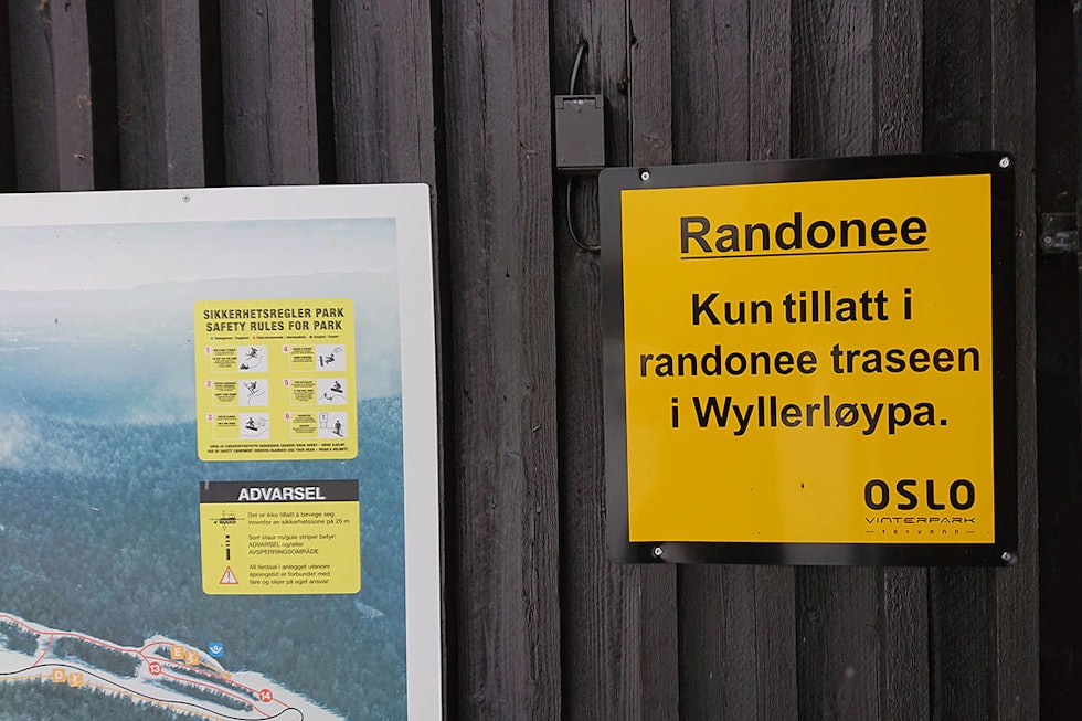 Det er tydelig markert at man kan kun gå i den oppmerkede traseen i Wyller. Foto: Erlend Sande hva-er-randonee-crop1280