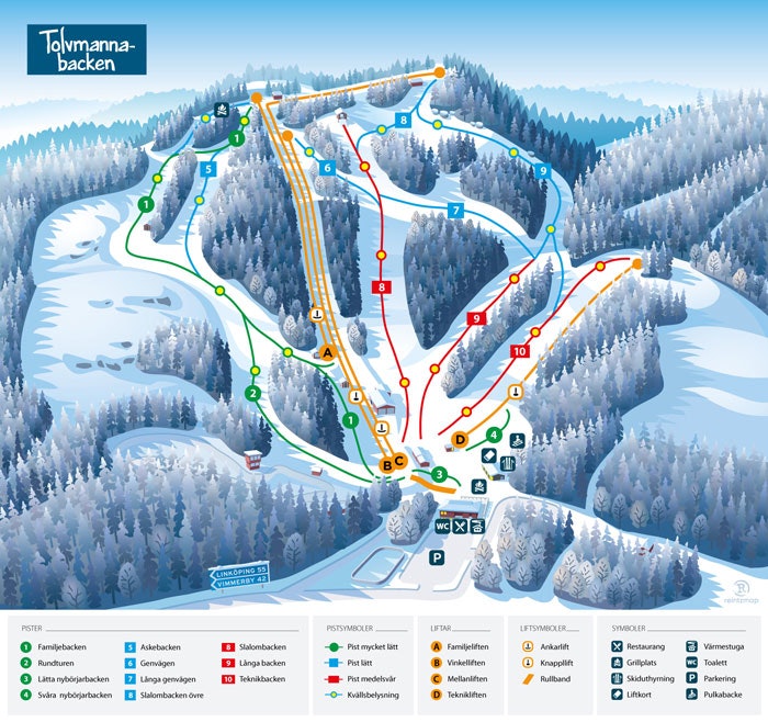 HEISKART: Dette har skisenteret å by på. Tolvmannsbacken