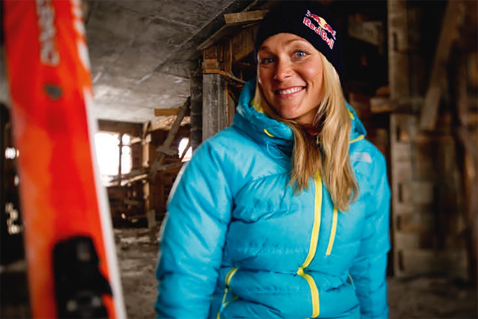 DRONNINGA: Karina Hollekim har en lang CV av skifilmer, og har vært banebrytende for norsk frikjøring. Foto: Vegard Breie Karina Hollekim