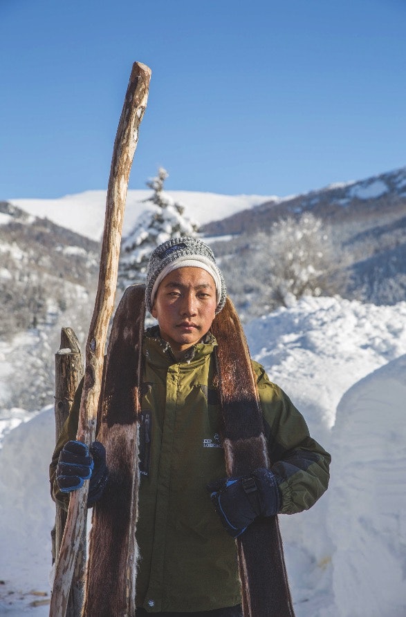 NESTE GENERASJON: Jamsa på 14 med sine ski med hestefell under. Bilde: Espen Finstad