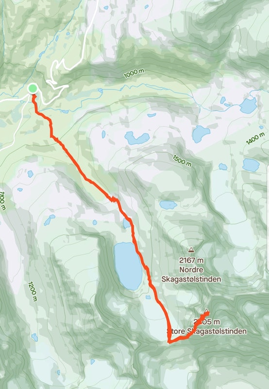 RUTA: Det var denne ruten Gjermund løp. Foto: Gjermund Nordskar Gjermund Nordskar