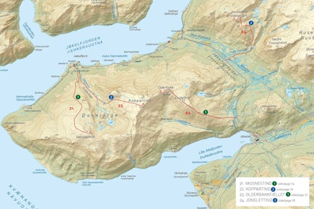 Oversiktskart med inntegnet rute. Oversiktskart med inntegnet rute.