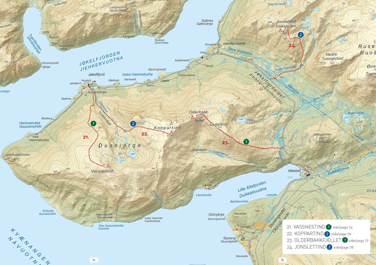 Oversiktskart med inntegnet rute. Oversiktskart med inntegnet rute.