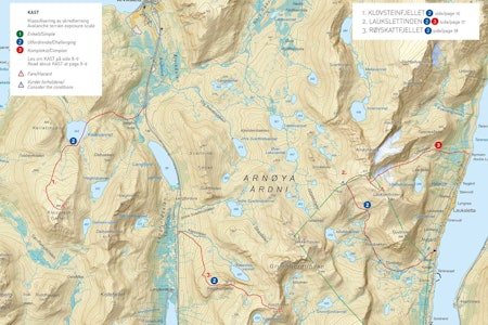 Oversiktskart med inntegnet rute. Oversiktskart med inntegnet rute.