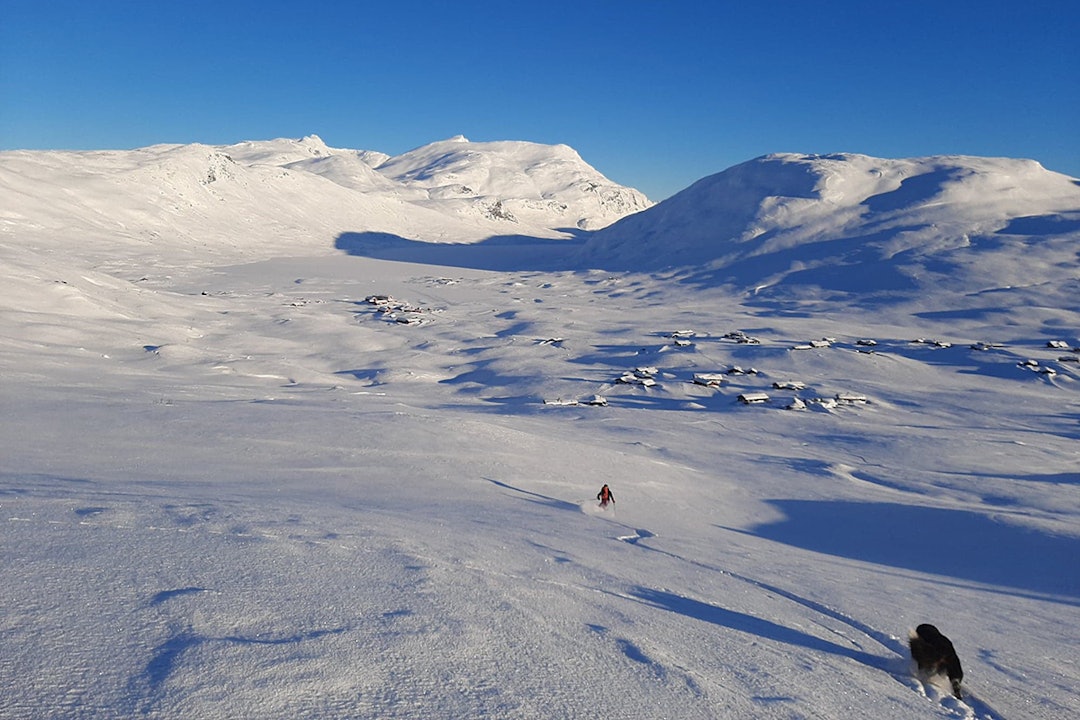 FINE TURER: Fondsbu er utgangspunkt for flere fine skiturer. Her fra Sløtafjellet/Torshammeren mot Eidsbugarden/Fondsbu. Foto: Lisa Kvålshaugen Bjærum Fondsbu