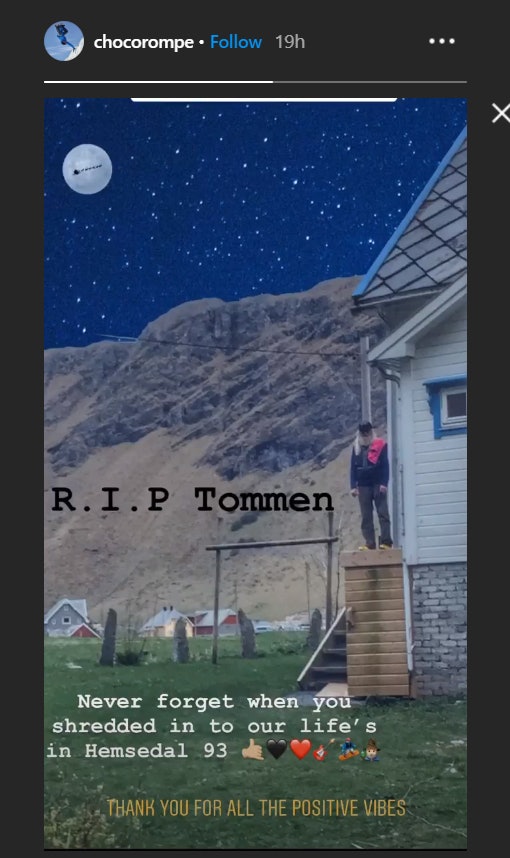 Terje Haakonsen, eller @chocorompe som han heter på Insta. Foto: Skjermdump Terje haakonsen Tommen