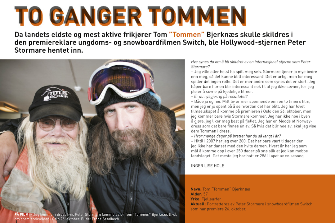 Faksimile fra da Fri Flyt snakket med Tommen i 2007 Fri flyt tommen 2007