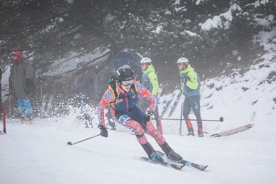 Hans-Inge Klette på vei mot tredjeplasss på individuell under verdenscupåpningen i randonee i helga. Foto: Sportdimontagna Hans-Inge Klette individuell verdenscup randonee