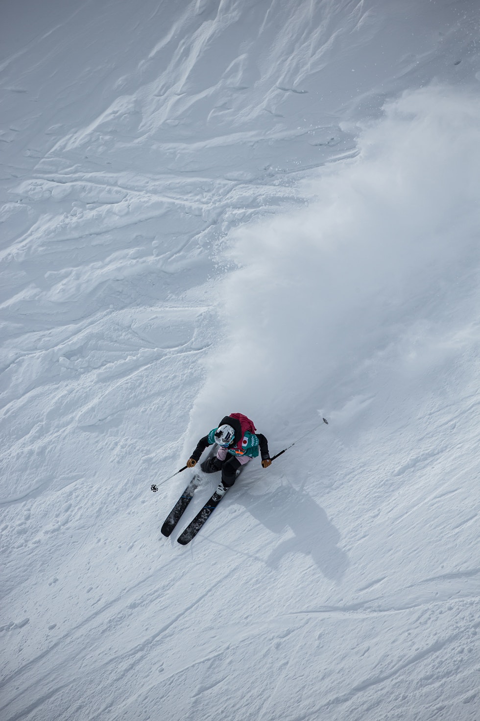 SEIER: Hedvig Wessel knuste konkurrentene i Japan. Foto: Foto: Freeride World Tour / Dom Daher Fra Hevigs run