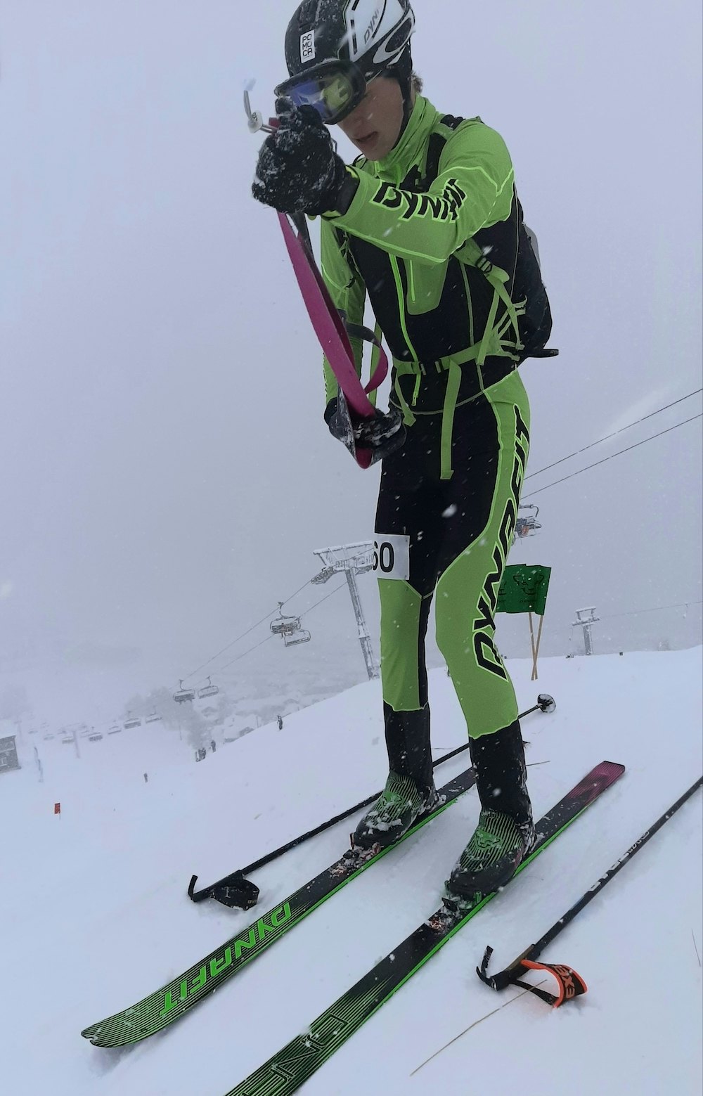 Trym Dalset Lødøen føler han har mest å hente på å drille kontroll på utstyret. Foto: Ola Hovdenak Ungdoms-OL randonee 2020 Trym Dalset Lødøen