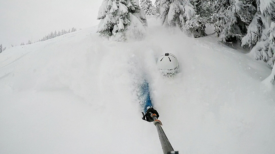 FIN FERIE: Martin Leite Gilleshammer prøver fortvilt å holde selfiestanga si i periskopdybde. FIN FERIE: Martin Leite Gilleshammer prøver fortvilt å holde selfiestanga si i periskopdybde.