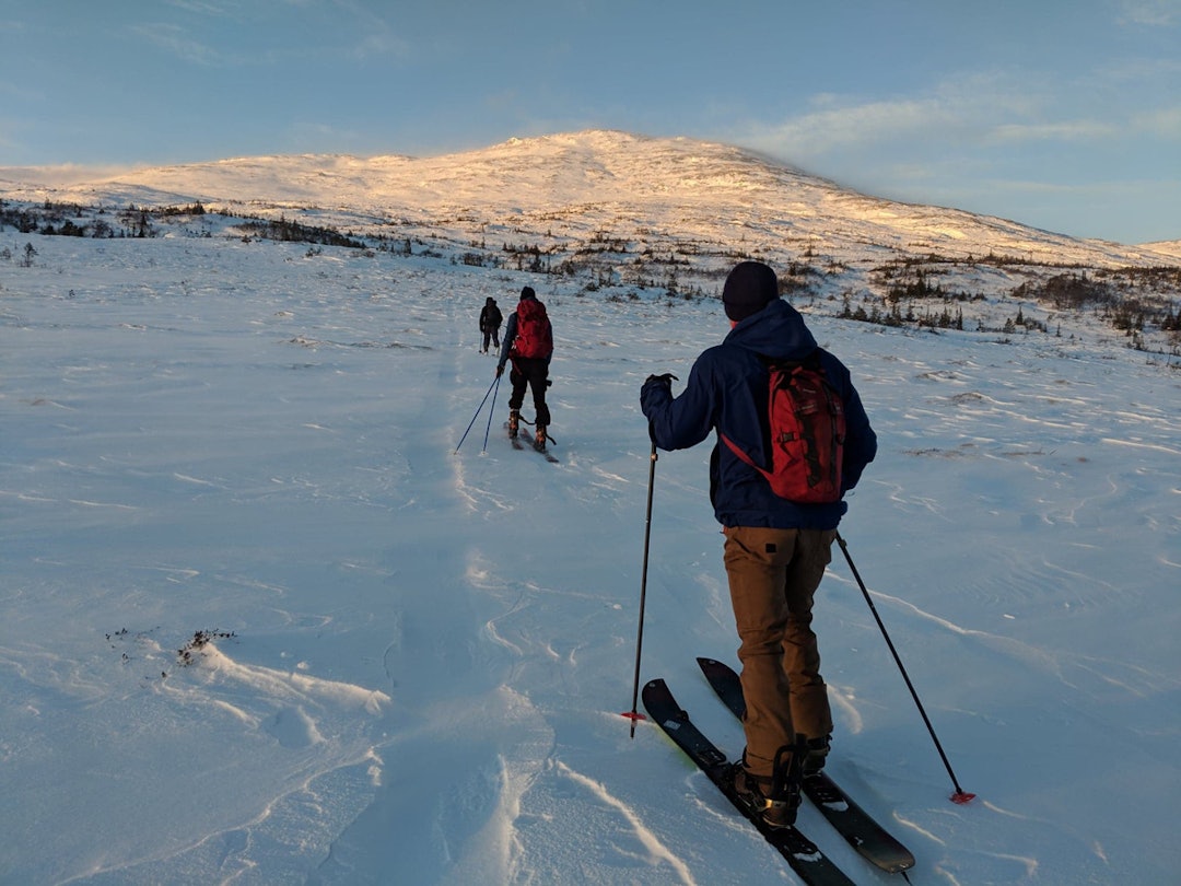 MANNFJELLET: Fjellet i Meråker er et populært toppturmål for trøndere. Her er gjengen på vei opp. Foto: Martin Dahl Wanderås MANNFJELLET: Fjellet i Meråker er et populært toppturmål for trøndere. Her er gjengen på vei opp. Foto: Martin Dahl Wanderås