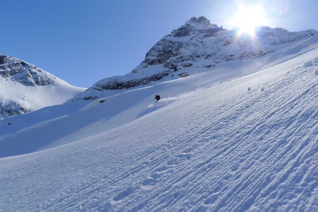 Mjølnerbreen har mye terreng og kan på gode dager gi fantastisk skikjøring. Foto: Halvor Hagen