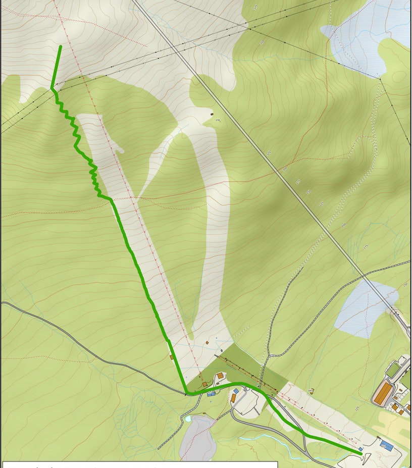 Randoløype i Tusten. Illustrasjon: Tusten skisenter Tusten_kart JPG copy