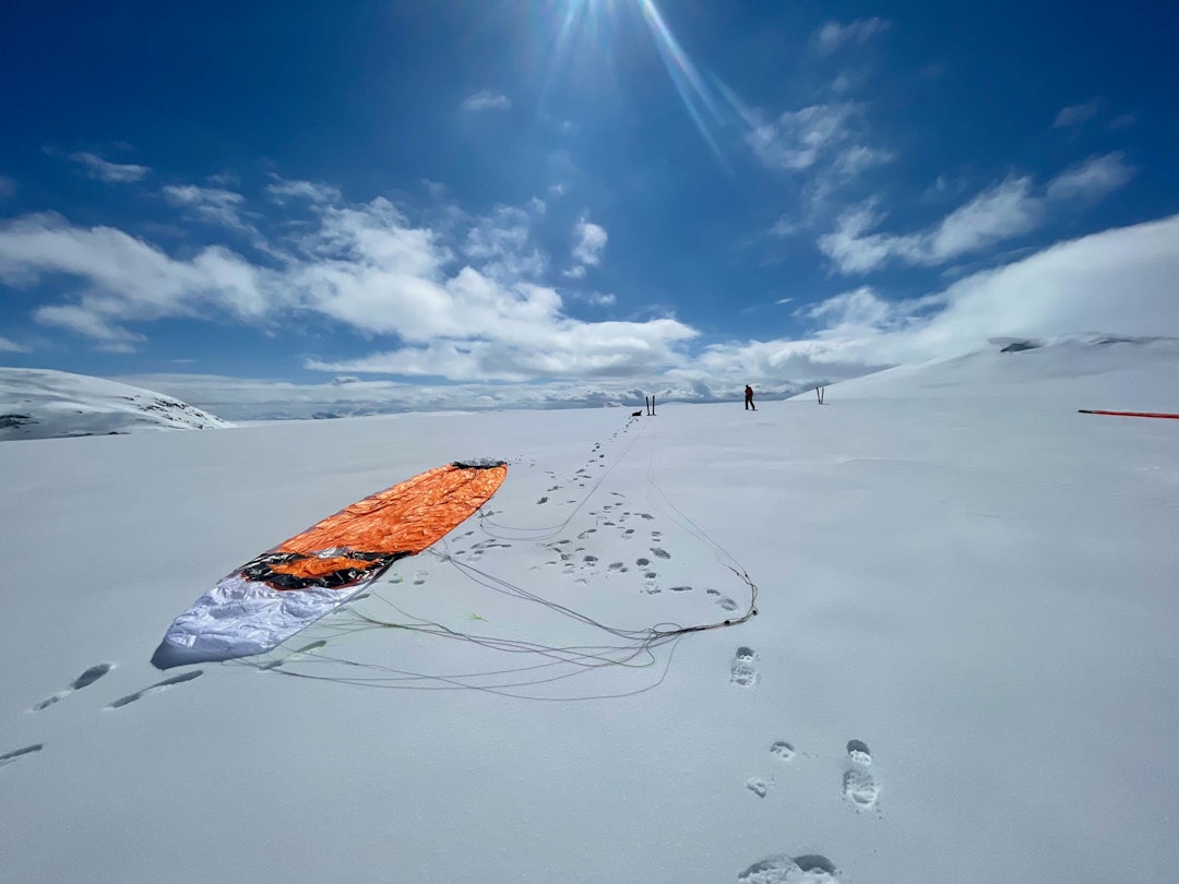 Jostedalsbreen på langs kite