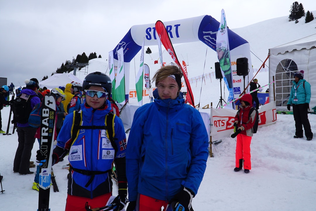 Juniorene Erik Kårvatn og Edvard Sætran Solli debuterte i mesterskapssammenheng med Rando-VM i Sveits denne uka. Foto: NSF Juniorene Erik Kårvatn og Edvard Sætran Solli debuterte i mesterskapssammenheng med Rando-VM i Sveits denne uka. Foto: NSF