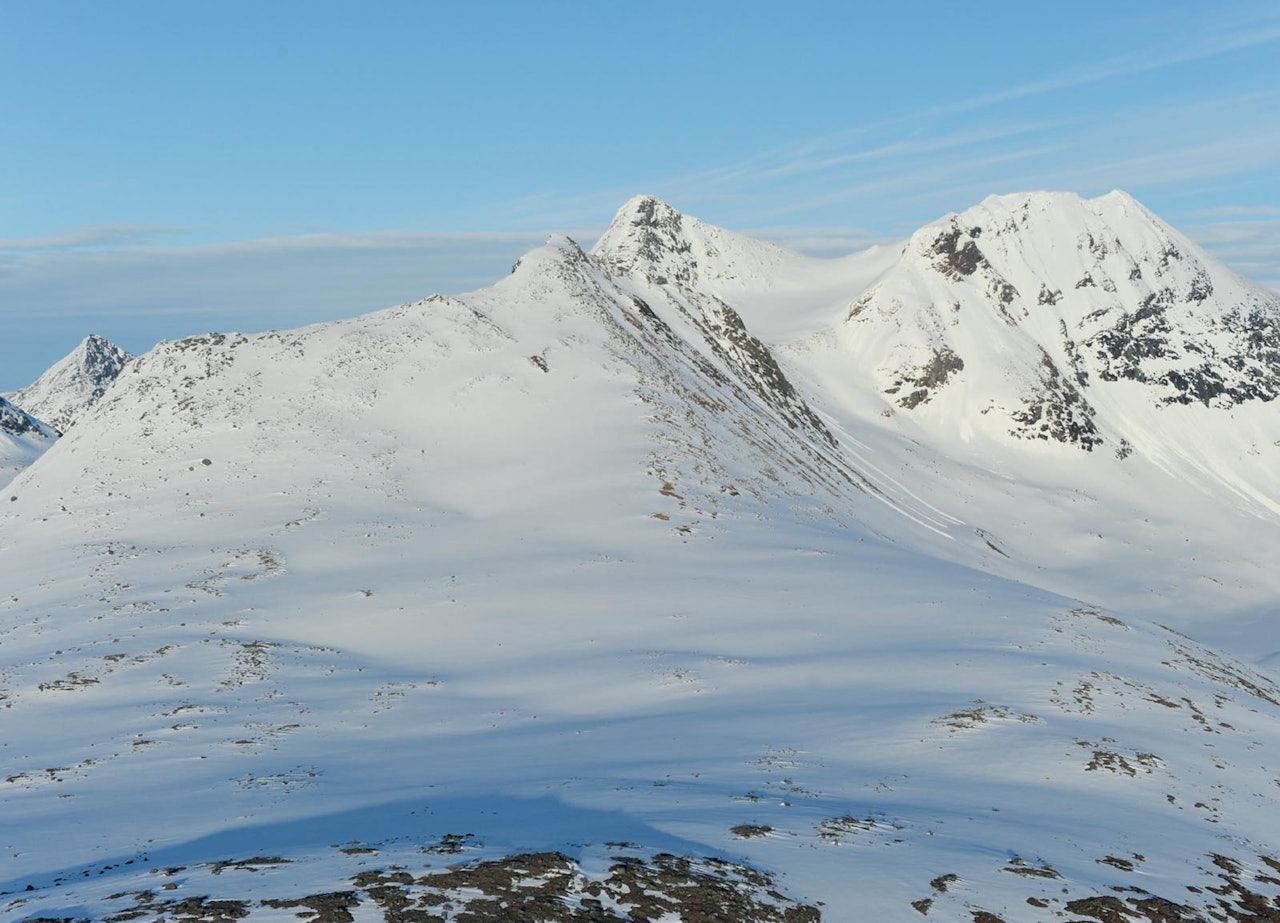 Storfjellet fra nordvest. Foto: Rune Dahl / Toppturer rundt Narvik