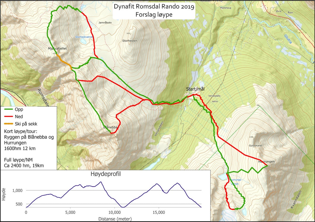 PLAN: Nøyaktig løypetrase blir ikke bestemt før siste uka etter vurdering av snø og værforhold, men utgangspunktet er dette traseen. PLAN: Nøyaktig løypetrase blir ikke bestemt før siste uka etter vurdering av snø og værforhold, men utgangspunktet er dette traseen.