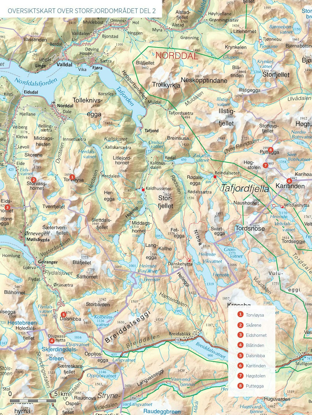 Oversiktskart over Storfjordområdet del 2.