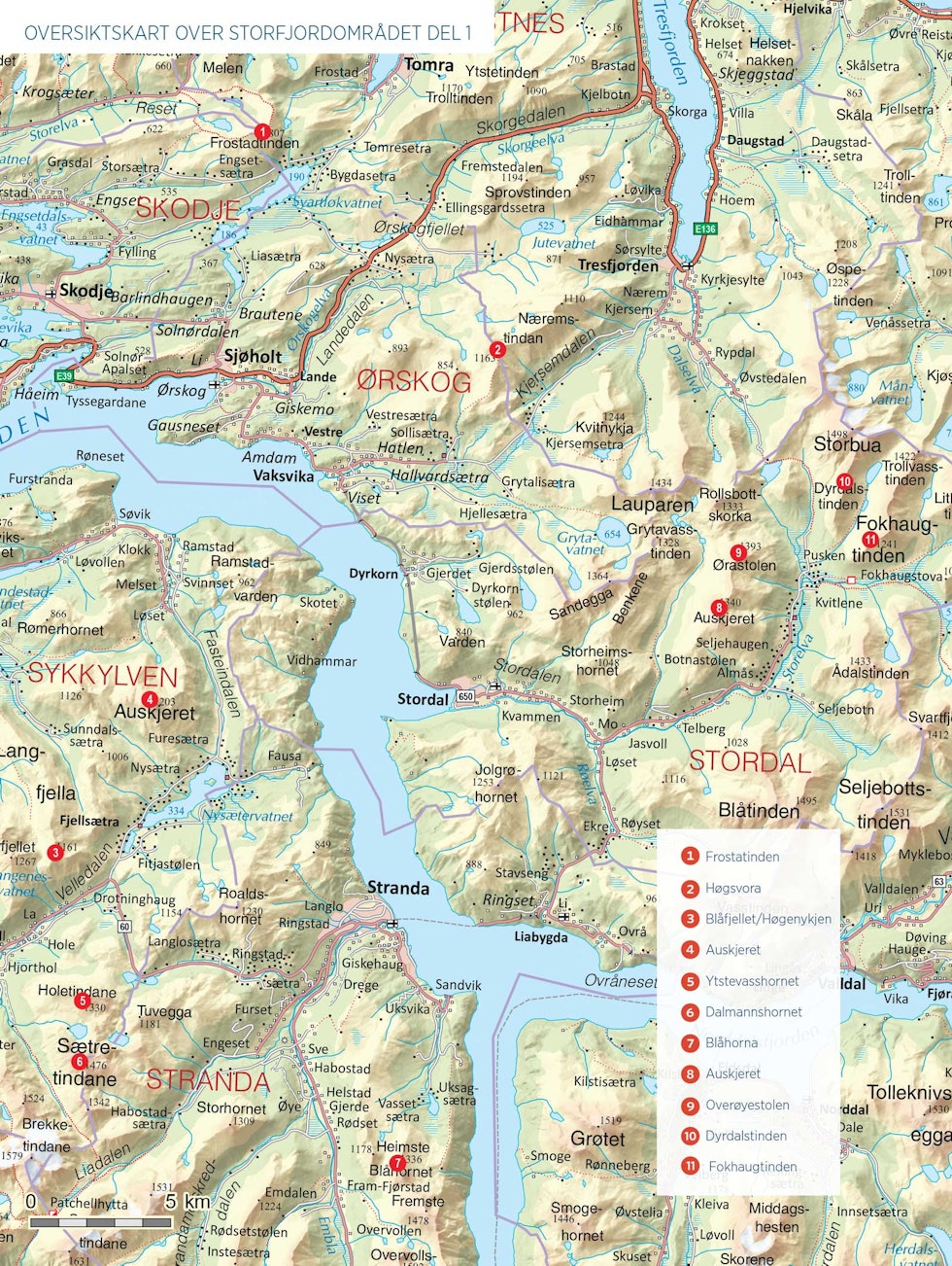 Oversiktskart over Storfjordområdet del 1.
