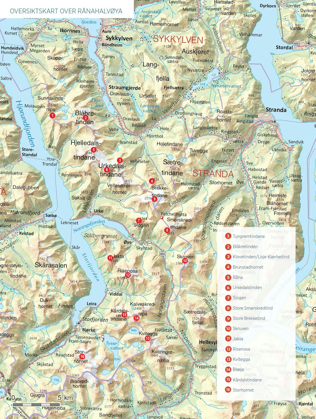 Oversiktskart over Rånahalvøya.