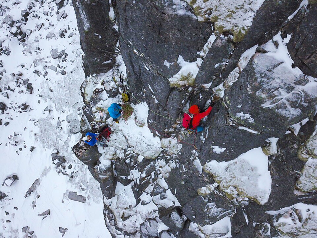 VEGETASJON: Fin klatring på vinterfast fjell og fin mose. Foto:; Signar André NIlsen
