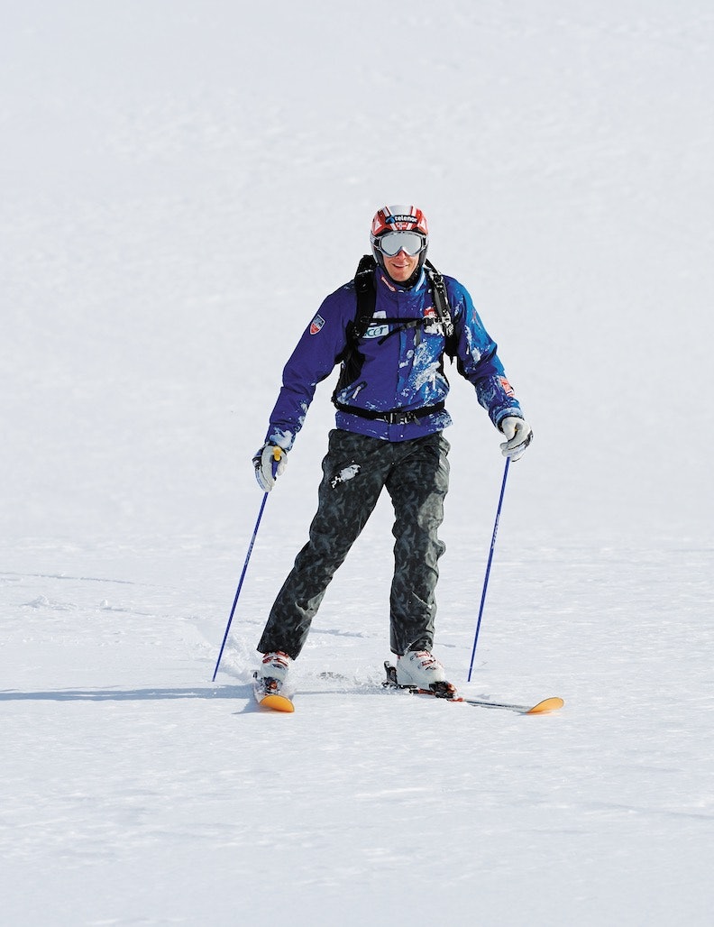 SNØMANN: Aksel Lund Svindal, like hel og blid etter en krasjlanding i vestlandsterreng. Bilde: Endre Løvaas