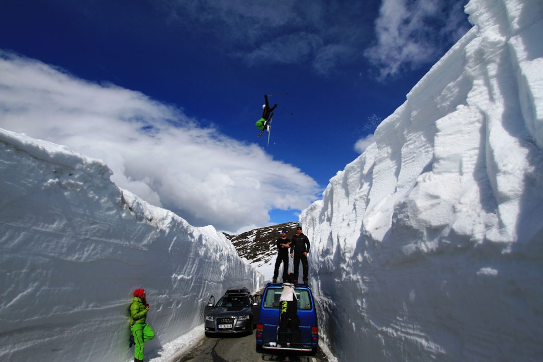 ROADGAP: Truls Sem Langfeldt på ski. Fra venstre: Tordis Kleppa, Jacob Taylor og Helge Mikkelsen. Foto: Anders Malm Frafjord Truls Sem Langfeldt ski