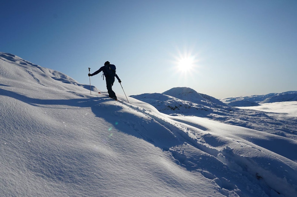 Lettkupert og lekent terreng mot Raudmyrhøa. Foto: Halvor Hagen Raudmyrhøa-Toppturer-i-Romsdalen-2