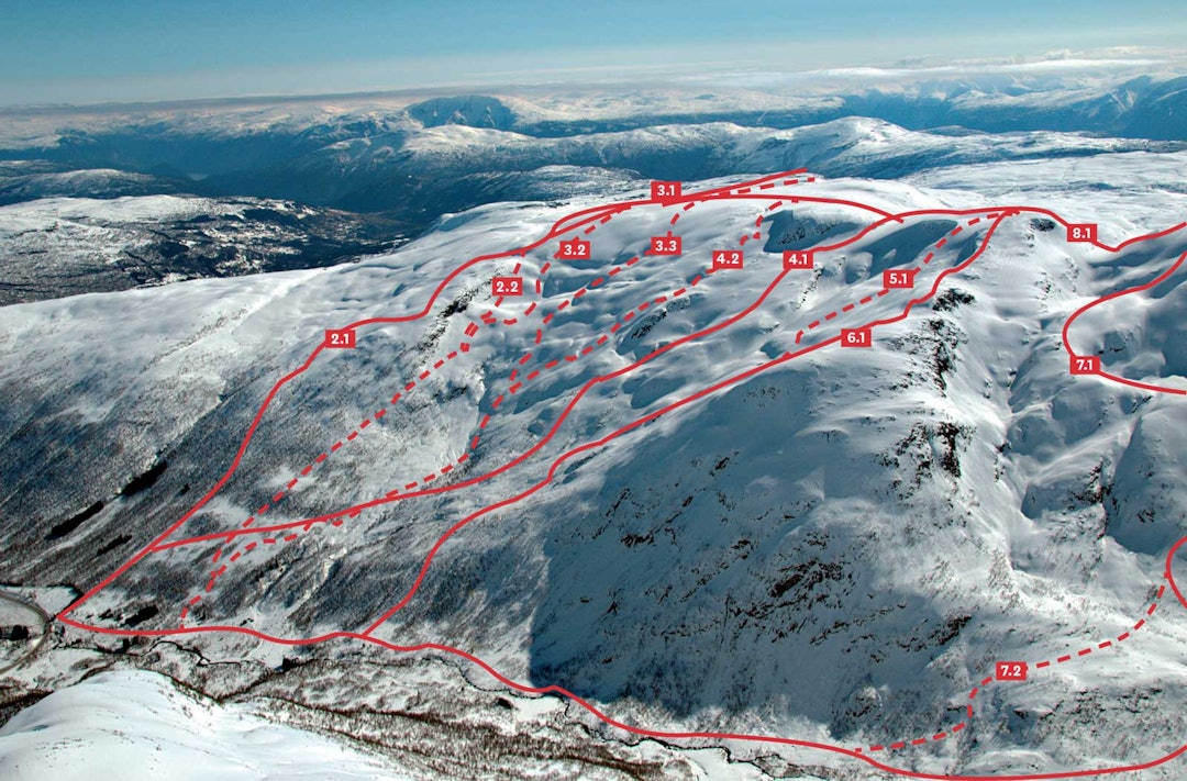 Svarteholten, Blåfjell og Nonsholten frå nordvest. / Toppturar i Sogn.