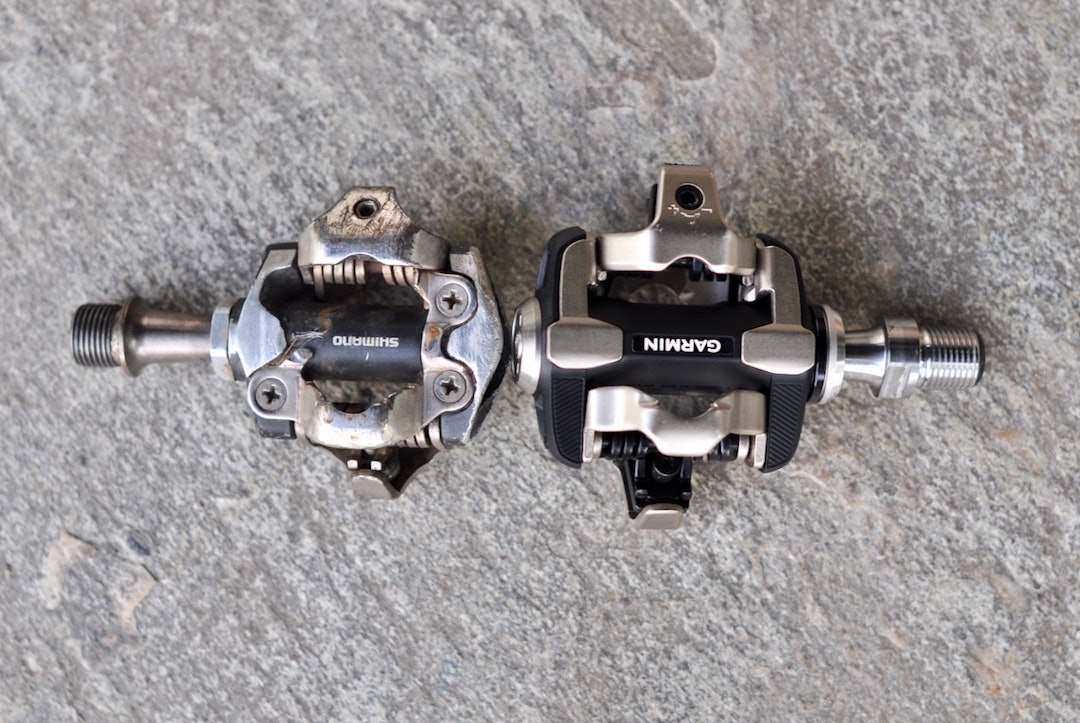 STØRRE ENN XT: Garmin-pedalene har noe større plattform enn Shimano XT. Foto: Øyvind Aas STØRRE ENN XT: Garmin-pedalene har noe større plattform enn Shimano XT. Foto: Øyvind Aas