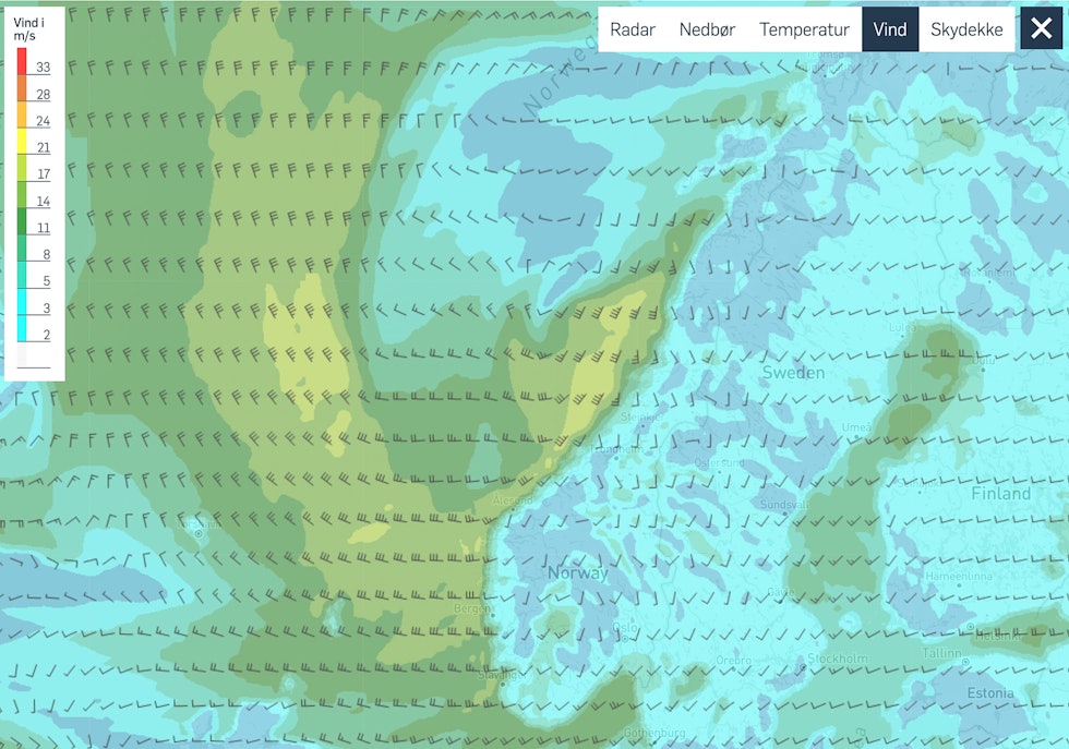 VIND: Storm.no sin vindmelding for torsdag 11.nov klokken 07.00 gir også håp for fokksnø, mener tindevegleder Naalsund. VIND: Storm.no sin vindmelding for torsdag 11.nov klokken 07.00 gir også håp for fokksnø, mener tindevegleder Naalsund.