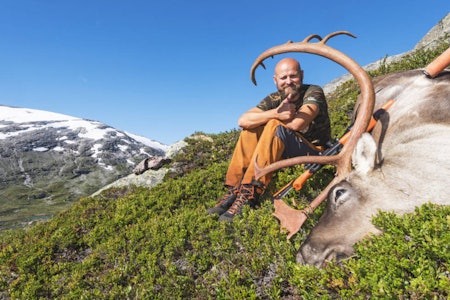 Dobbelt lykke: Etter et raskt overblikk er Vidar Djupvik i Vestnorsk Trofé-montasje fornøyd. Bukken skal gjenoppstå som trekkplaster for en souvenirbutikk i Tromsø. Følg bukkens ferd på Instagram: @utstopparen. trofé, gevir, ta vare på gevir, helmontasje